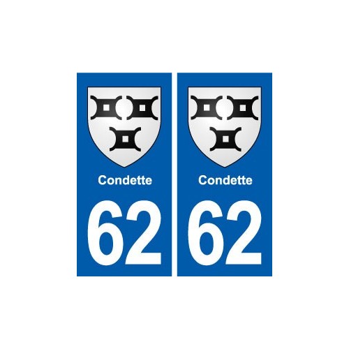 62 Condette blason autocollant plaque stickers ville