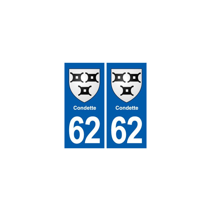 62 Condette blason autocollant plaque stickers ville