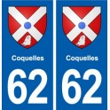 62 Coquelles blason autocollant plaque stickers ville
