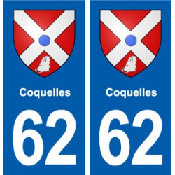 62 Coquelles blason autocollant plaque stickers ville