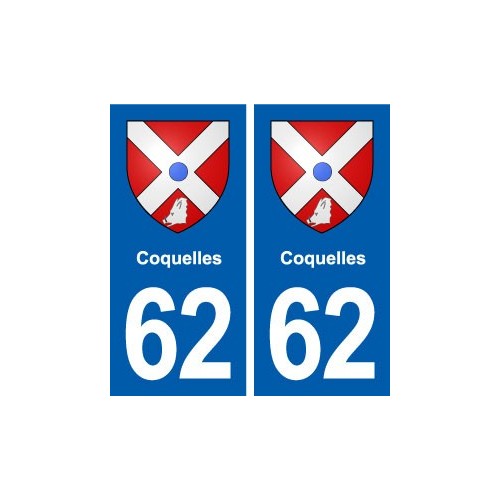 62 Coquelles blason autocollant plaque stickers ville
