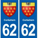 62 Corbehem blason autocollant plaque stickers ville