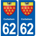 62 Corbehem blason autocollant plaque stickers ville