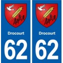 62 Drocourt blason autocollant plaque stickers ville