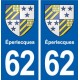 62 Éperlecques blason autocollant plaque stickers ville