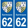 62 Éperlecques blason autocollant plaque stickers ville