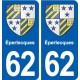 62 Éperlecques blason autocollant plaque stickers ville