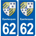 62 Éperlecques blason autocollant plaque stickers ville
