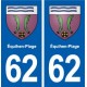 62 Équihen-Plage blason autocollant plaque stickers ville