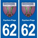 62 Équihen-Plage blason autocollant plaque stickers ville