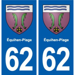62 Équihen-Plage blason autocollant plaque stickers ville