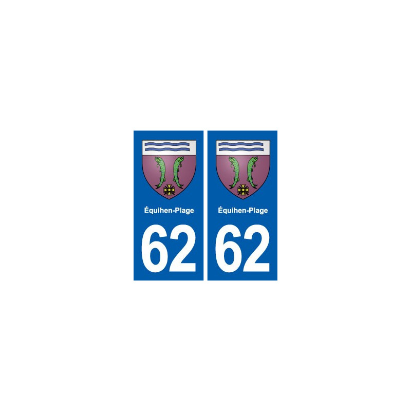 62 Équihen-Plage blason autocollant plaque stickers ville