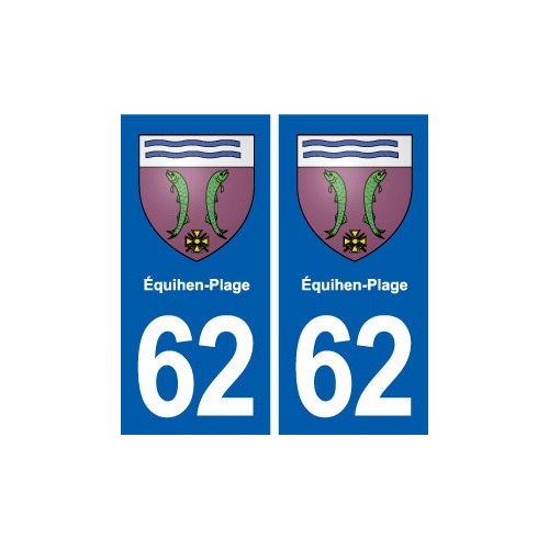 62 Équihen-Plage blason autocollant plaque stickers ville