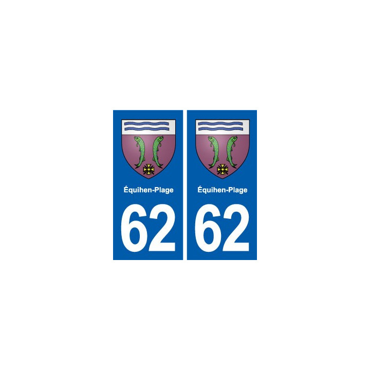 62 Équihen-Plage blason autocollant plaque stickers ville