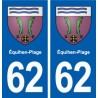 62 Équihen-Plage blason autocollant plaque stickers ville