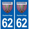 62 Équihen-Plage blason autocollant plaque stickers ville