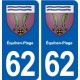 62 Équihen-Plage blason autocollant plaque stickers ville