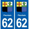 62 Fleurbaix blason autocollant plaque stickers ville