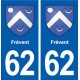 62 Frévent blason autocollant plaque stickers ville