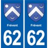 62 Frévent blason autocollant plaque stickers ville