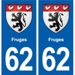 62 Fruges blason autocollant plaque stickers ville