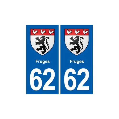 62 Fruges blason autocollant plaque stickers ville