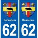 62 Gonnehem blason autocollant plaque stickers ville