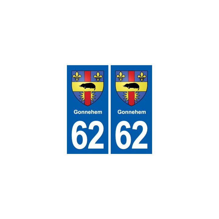 62 Gonnehem blason autocollant plaque stickers ville