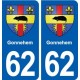 62 Gonnehem blason autocollant plaque stickers ville