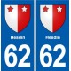 62 Hesdin blason autocollant plaque stickers ville