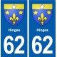 62 Hinges blason autocollant plaque stickers ville