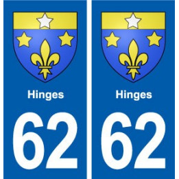 62 Hinges blason autocollant plaque stickers ville