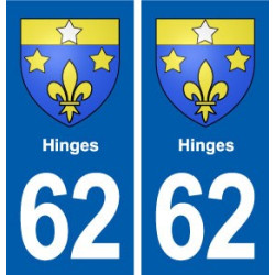 62 Hinges blason autocollant plaque stickers ville