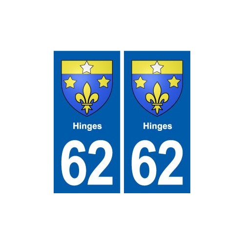 62 Hinges blason autocollant plaque stickers ville