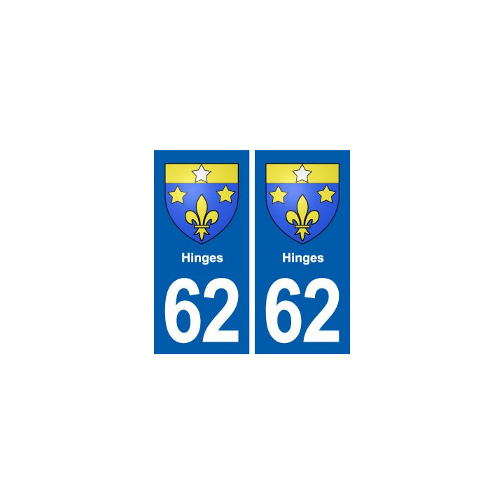 62 Hinges blason autocollant plaque stickers ville