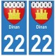 21 Côte d'Or autocollant plaque blason armoiries stickers département