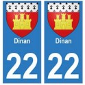 22 Dinan adesivo piastra stemma coat of arms adesivi dipartimento