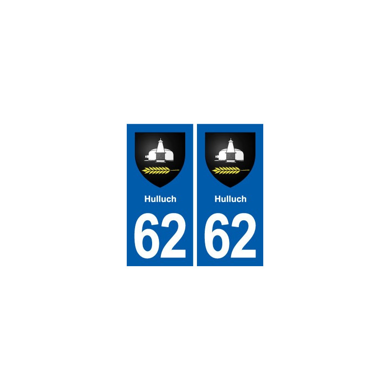 62 Hulluch logo autocollant plaque stickers ville
