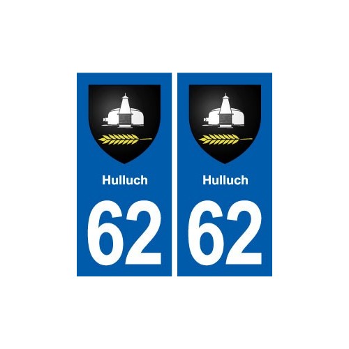 62 Hulluch logo autocollant plaque stickers ville