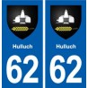 62 Hulluch logo autocollant plaque stickers ville