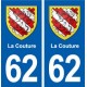 62 La Couture blason autocollant plaque stickers ville