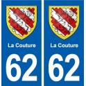 62 La Couture blason autocollant plaque stickers ville