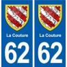 62 La Couture blason autocollant plaque stickers ville