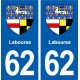 62 Labourse  blason autocollant plaque stickers ville