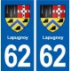 62 Lapugnoy blason autocollant plaque stickers ville