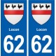 62 Locon blason autocollant plaque stickers ville