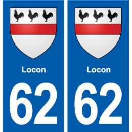 62 Locon blason autocollant plaque stickers ville
