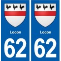 62 Locon blason autocollant plaque stickers ville