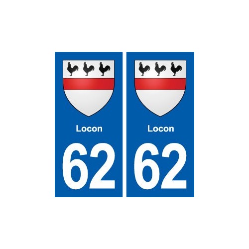 62 Locon blason autocollant plaque stickers ville