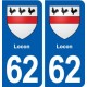 62 Locon blason autocollant plaque stickers ville